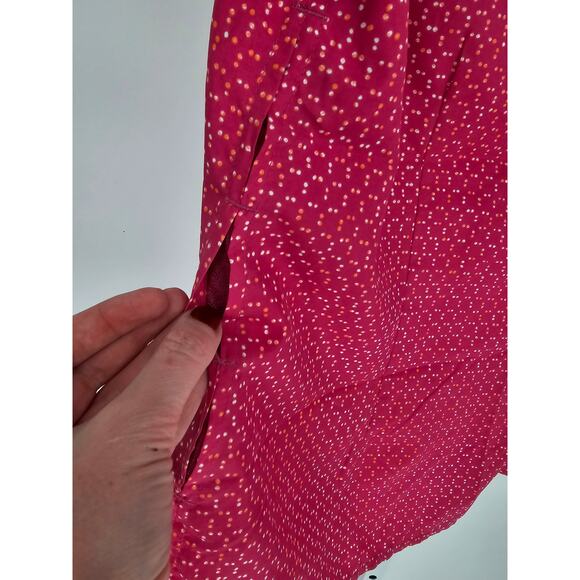 Eddie Bauer Women's Pink Collared Button Down Dot Print Sleeveless Top Size L - Picture 5 of 5